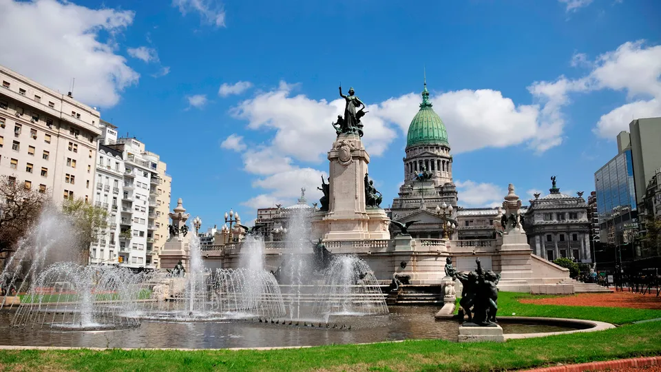 Fontana in Piazza di Maggio a Buenos Aires