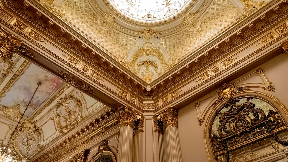 Dettaglio degli interni del Teatro Colon a Buenos Aires