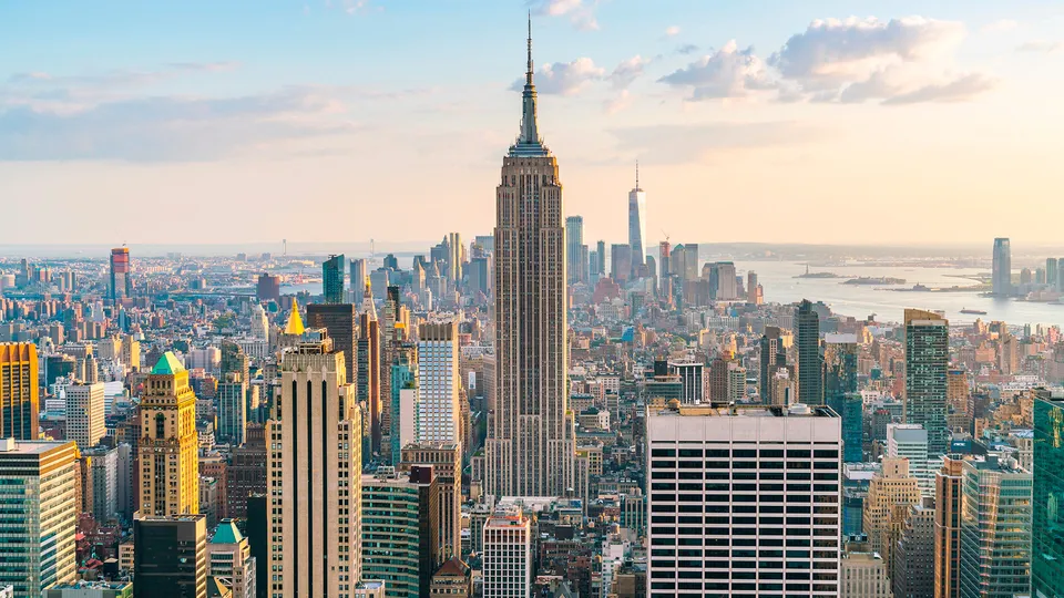 Vista di New York sull'Empire State Building