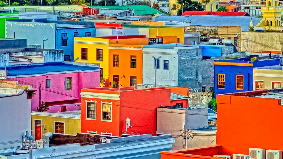 Case colorate nel quartiere di Bo Kaap a Città del Capo