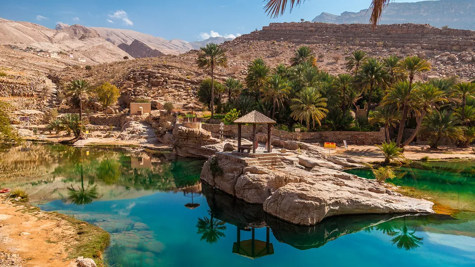 Oasi di Wadi Bani Khalid in Oman