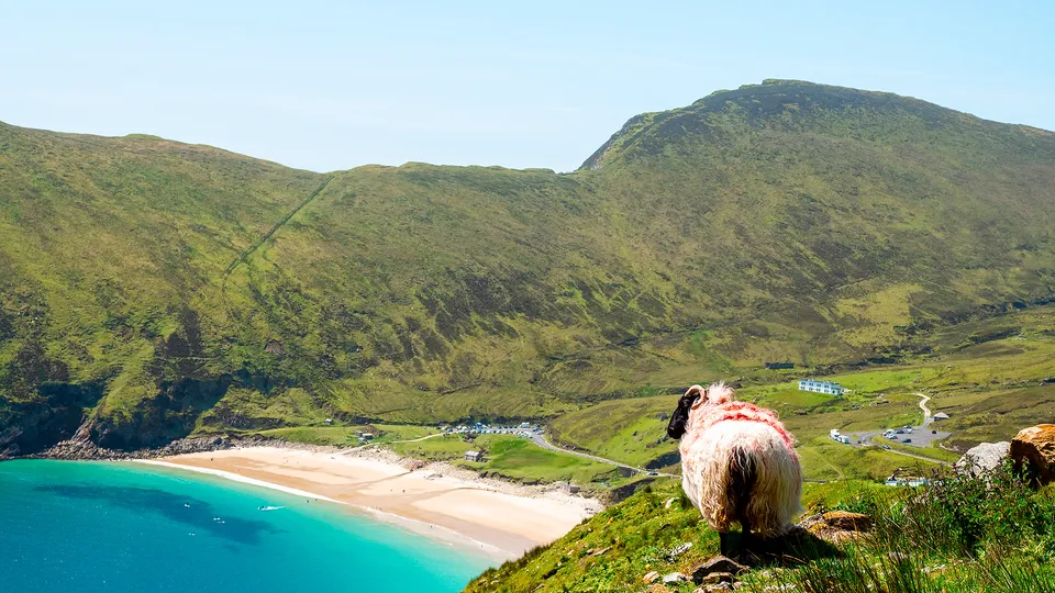 Spiaggia di Achill Island vista dall'alto