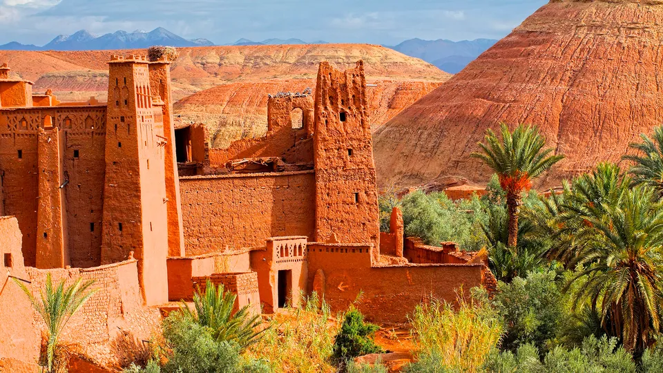 Vista laterale del borgo di Ait Benhaddou