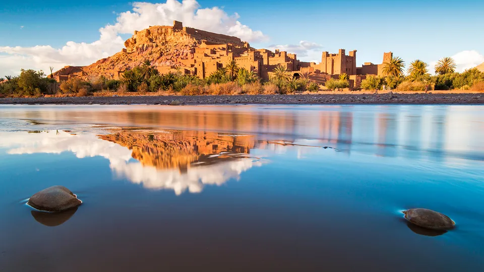 Ait Benhaddou che si specchia nell'acqua
