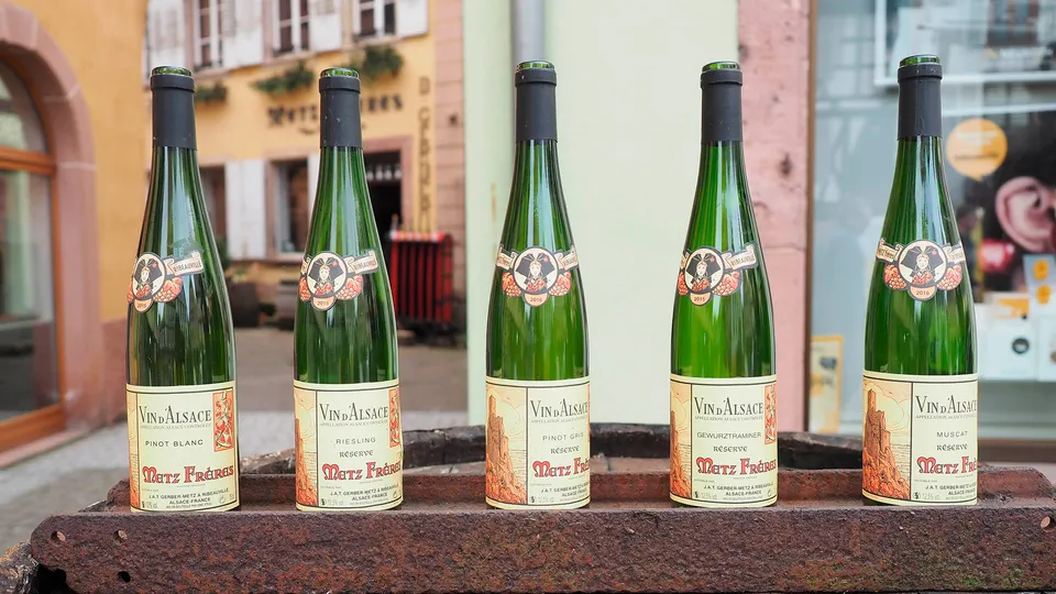 Bottiglie di vino alsaziano