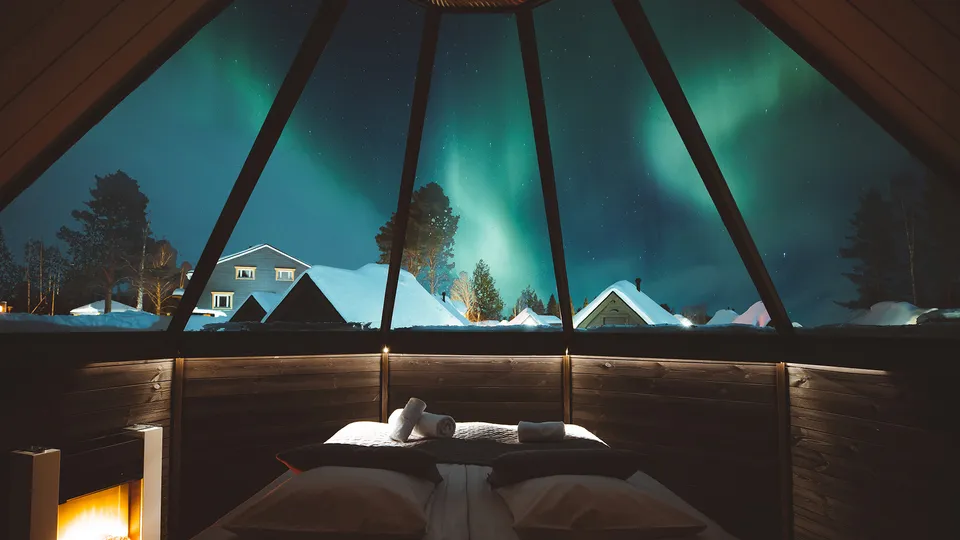 Aurora cabins dell'Apukka resort a Rovaniemi