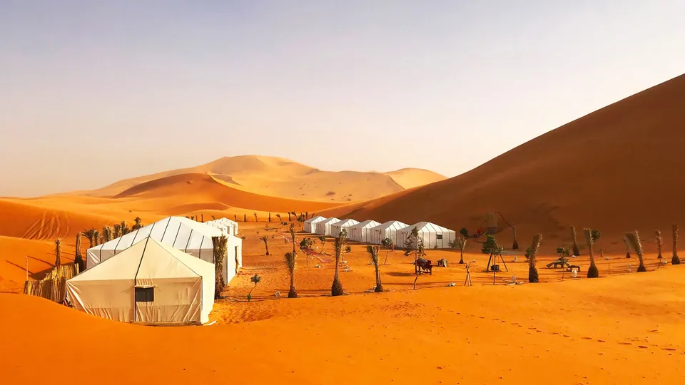 Campo tendato nel deserto di Merzouga