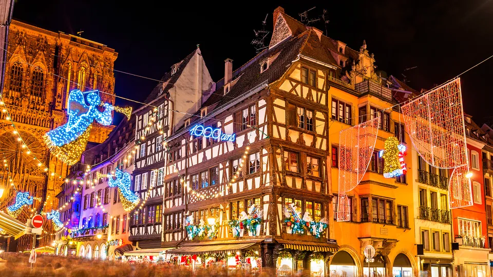 Colmar di notte illuminata