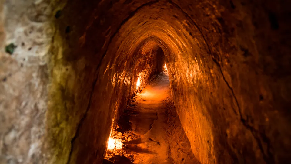 Tunnel sotterranei di Cu Chi in Vietnam