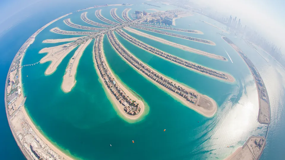 Dubai palma dall'alto