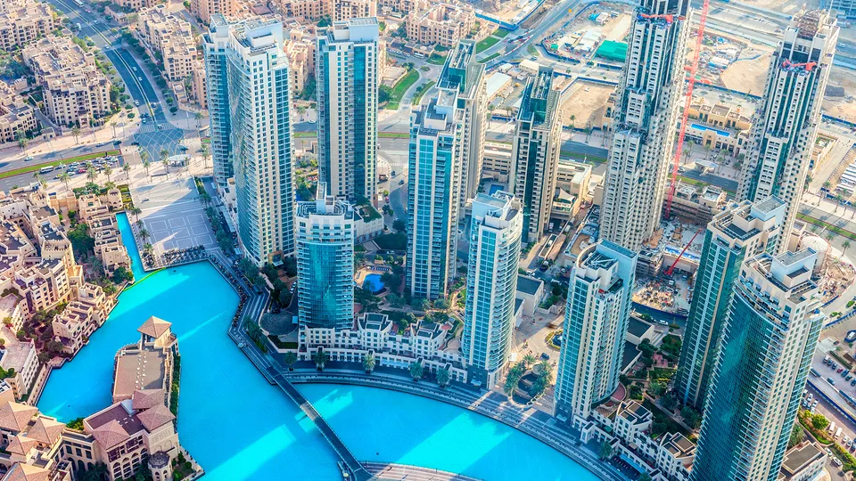Vista dall'alto dei grattacieli di Dubai