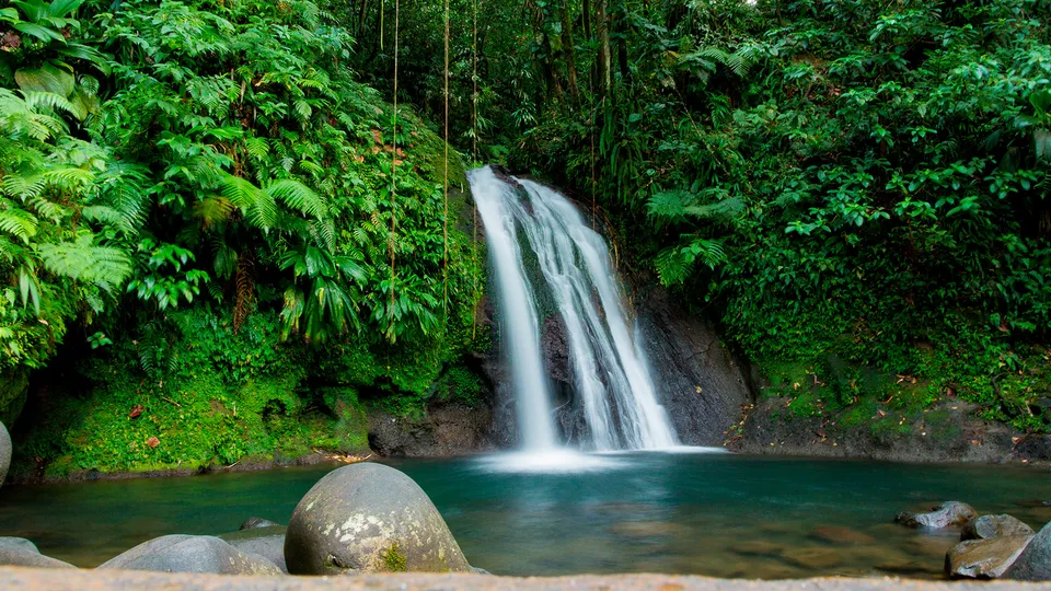 Cascata a Guadalupa nei Caraibi
