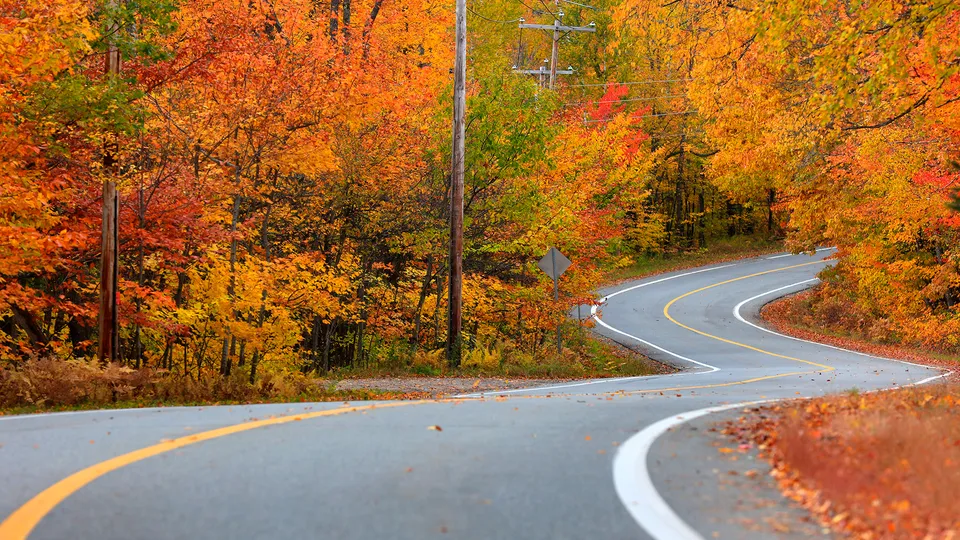 Kancamagus highway, strada panoramica in autunno