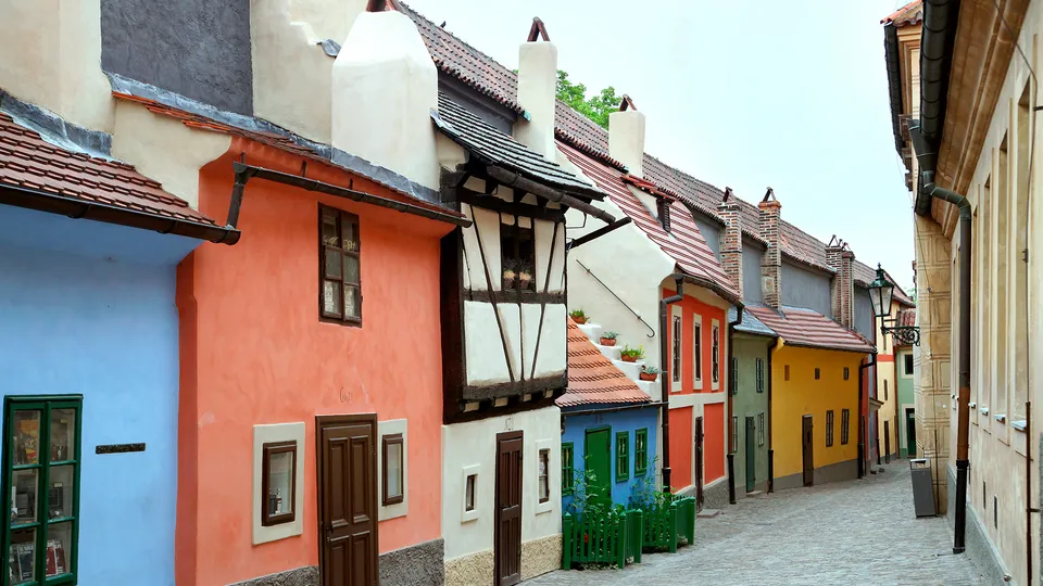 Casette colorate nel Vicolo d'Oro a Praga