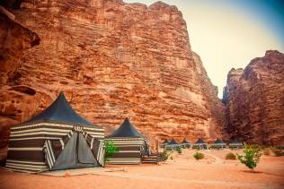 Campo tendato del deserto del Wadi Rum